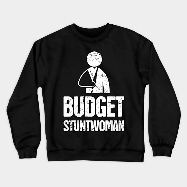 Stuntwoman - Get Well Gift Fractured Broken Hand Crewneck Sweatshirt by MeatMan